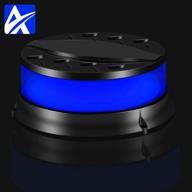 🚨 high-visibility blue beacon light: 80w warning flashing strobe for car, truck & construction with magnetic base logo