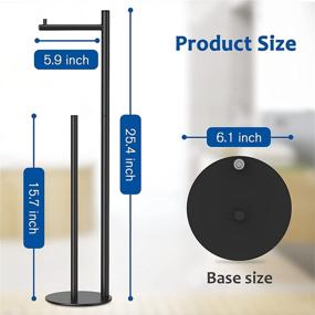 img 3 attached to Toilet Paper Stand with Storage, Black Standing Holder with Reserve for Bathroom, Roll Holder Stand with Storage for Toilet Paper