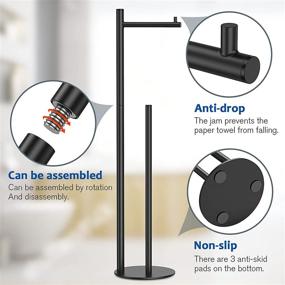 img 2 attached to Toilet Paper Stand with Storage, Black Standing Holder with Reserve for Bathroom, Roll Holder Stand with Storage for Toilet Paper