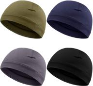 🧢 syhood 4-piece unisex cotton beanie skull caps-multifunctional headwear: soft sleep hats, stretchy helmet liners for men and women logo