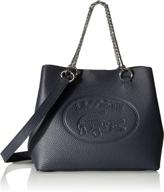 👜 lacoste leather croc chain top handle shoulder bag for women logo