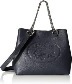 img 4 attached to 👜 Lacoste Leather Croc Chain Top Handle Shoulder Bag for Women