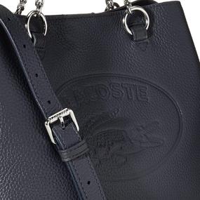 img 2 attached to 👜 Lacoste Leather Croc Chain Top Handle Shoulder Bag for Women