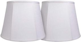 img 4 attached to 🌟 Set of 2 Double Tootoo Star White Lamp Shades - Large Drum Lampshade for Floor Light and Table Lamp, 10x14x10 inch - DIY Fabric Natural Linen Hand Crafted, Spider Fitting (White, 10x14x10 inch)