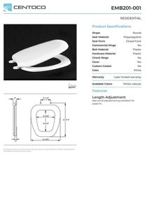 img 1 attached to Centoco EMB201 001 Plastic Closed Toilet: Durable, Hygienic, and User-Friendly