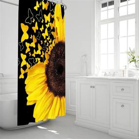 img 3 attached to KNEVITBVD Sunflower Bathroom Butterfly Waterproof