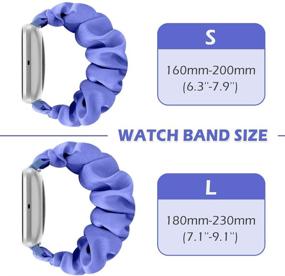 img 2 attached to 🎀 AordKing Scrunchie Bands для Fitbit Versa - эластичный стрэтч-ремень из модного материала с узорами, запасной браслет-аксессуар для запястья (23 мм М)