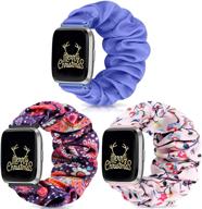 🎀 aordking scrunchie bands для fitbit versa - эластичный стрэтч-ремень из модного материала с узорами, запасной браслет-аксессуар для запястья (23 мм м) логотип