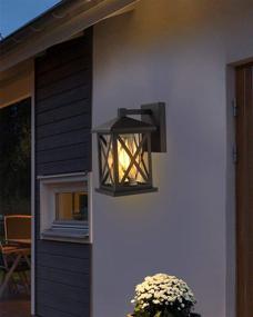 img 1 attached to 🏮 Harriet Outdoor Wall Sconces Lantern Light Fixtures, Matte Black Finish, 2 Pack - Exterior Wall Mounted Porch Lights with Clear Glass Shade, HOWL01B-2P