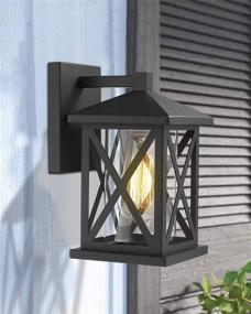 img 2 attached to 🏮 Harriet Outdoor Wall Sconces Lantern Light Fixtures, Matte Black Finish, 2 Pack - Exterior Wall Mounted Porch Lights with Clear Glass Shade, HOWL01B-2P