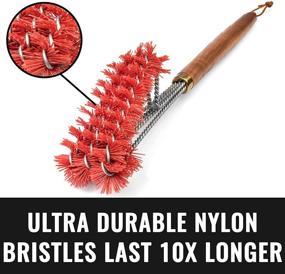 img 2 attached to 🔥 Grillaholics Pro Nylon Grill Brush - Superior Alternative to Bristle-Free Brushes - Nylon Bristles Effectively Clean Between Grates - Backed by Lifetime Manufacturer's Warranty