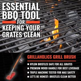 img 3 attached to 🔥 Grillaholics Pro Nylon Grill Brush - Superior Alternative to Bristle-Free Brushes - Nylon Bristles Effectively Clean Between Grates - Backed by Lifetime Manufacturer's Warranty