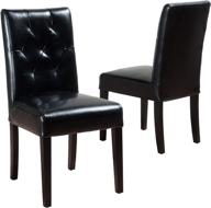 🪑 2-piece set of black christopher knight home gentry bonded leather dining chairs логотип