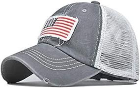 img 2 attached to Distressed Ponytail Women American Flag Pony Outdoor Recreation