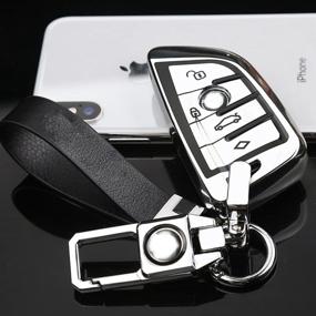 img 1 attached to QBUC Full Protective Key Fob Cover - TPU Case for X1 / X3 / X5 / 🔑 X6 and Series 1 / 2 / 5 / 7 - Soft Anti-dust Shell for Keyless Remote Control (Silver)