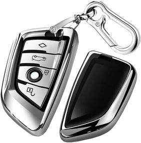 img 4 attached to QBUC Full Protective Key Fob Cover - TPU Case for X1 / X3 / X5 / 🔑 X6 and Series 1 / 2 / 5 / 7 - Soft Anti-dust Shell for Keyless Remote Control (Silver)