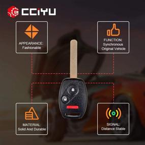 img 1 attached to 🔑 Efficient CCIYU Replacement Uncut Ignition Key Keyless Entry Car Remote Transmitter Fob - Honda Civic LX Odyssey N5F-S0084A