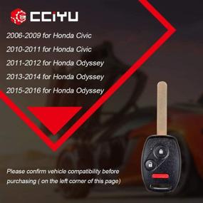 img 3 attached to 🔑 Efficient CCIYU Replacement Uncut Ignition Key Keyless Entry Car Remote Transmitter Fob - Honda Civic LX Odyssey N5F-S0084A