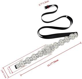 img 1 attached to 💎 Ayliss Rhinestone Crystal Pearl Bridal Sash Belt Hairband - Enhancing Your Wedding Gown/Formal Dress