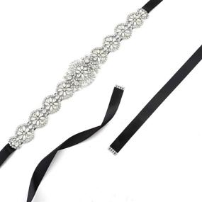 img 3 attached to 💎 Ayliss Rhinestone Crystal Pearl Bridal Sash Belt Hairband - Enhancing Your Wedding Gown/Formal Dress