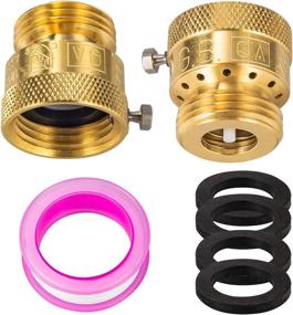 img 4 attached to 🌬️ Breezliy 2-Pack Brass Vacuum Breaker Set: Anti-Siphon Hose Bib Valve for Garden Spigot & RV Hose, Backflow Preventer Connector with Tape and Extra washers