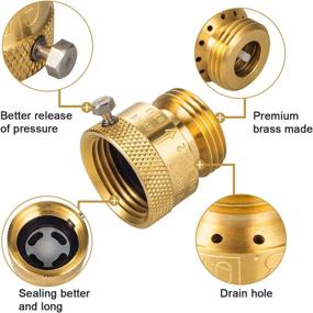 img 1 attached to 🌬️ Breezliy 2-Pack Brass Vacuum Breaker Set: Anti-Siphon Hose Bib Valve for Garden Spigot & RV Hose, Backflow Preventer Connector with Tape and Extra washers