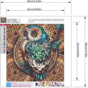 img 1 attached to 🦉 5D Набор для творчества "Бриллиантовая живопись" Сова для дома - Круглый полный сверл - 11,8×11,8 дюймов - Идеально для взрослых и детей