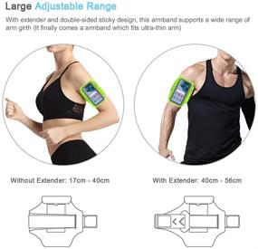 img 1 attached to 🏃 JEMACHE Running Armband for Samsung Galaxy S21 Ultra, S20 Plus, S21 Plus 5G, S20 FE, Note 20 Ultra 10+ 9 8 - Green: Arm Band with Earbuds Pocket & Card Holder