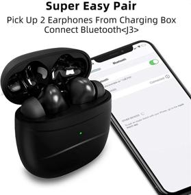 img 1 attached to 🎧 ROCXF True Wireless Earbuds (Black) - Bluetooth 5.0 Earplug IPX7 Headphone with Charging Case, Built-in Microphone, HiFi Sound - Ideal for Sports and Running