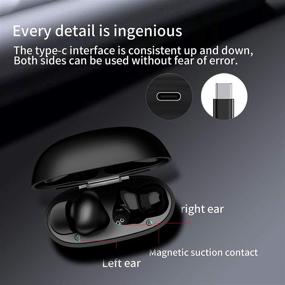 img 2 attached to 🎧 ROCXF True Wireless Earbuds (Black) - Bluetooth 5.0 Earplug IPX7 Headphone with Charging Case, Built-in Microphone, HiFi Sound - Ideal for Sports and Running