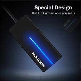 img 3 attached to Ultra-Slim 4-Port USB 3.0 Hub by KOOTION - High-Speed Data Hub (5Gbps Transfer Rate) with LED Indicator for MacBook, Windows PC, Surface, Mobile HDD, Ultrabook, Flash Drive, Laptop (Black)