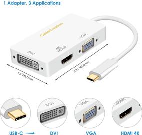 img 3 attached to 💻 USB C to VGA HDMI DVI Adapter, CableCreation 3-in-1 USB Type C to HDMI VGA DVI Female Converter, Compatible with MacBook Pro 2020, Surface Book 2, ChromeBook Pixel, Mac Mini 2018, XPS 15 - White