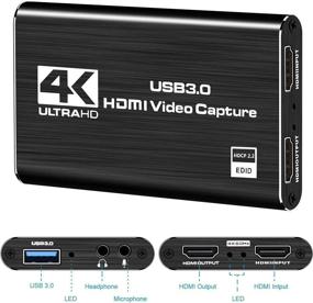 img 3 attached to 🎥 DIGITNOW 4K HDMI USB 3.0 Звуковая видеозахватная карта | Видео конвертер 1080P 60fps | Портативное устройство для записи игр, прямой трансляции и вещания | Поддержка PS4, Xbox One, камеры