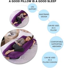img 1 attached to Pregnancy Pillow for Sleeping - Maternity Back Support | Large Size Full Body Pillow for Pregnant Women | Reduce Body Pain | Crystal Velvet Pillowcase | Machine Washable Cover