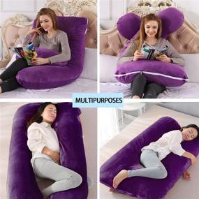 img 2 attached to Pregnancy Pillow for Sleeping - Maternity Back Support | Large Size Full Body Pillow for Pregnant Women | Reduce Body Pain | Crystal Velvet Pillowcase | Machine Washable Cover