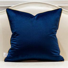 img 3 attached to 💛 Avigers Navy Blue Gold Leather Striped Cushion Cases: Luxurious European Throw Pillow Covers for Couch, Living Room, Bedroom, Car - 18 x 18 Inches (45 x 45cm)