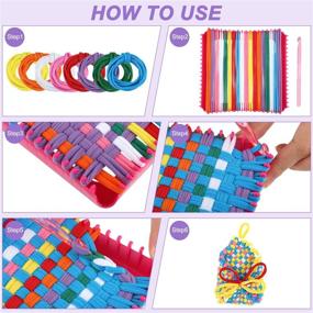 img 2 attached to 🧶 288 Piece Loom Potholder Loops Set: Weaving Craft Loops with 7 Inch Potholder Loops & Crochet Hook - DIY Crafts Supplies in 8 Vibrant Colors