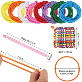 img 3 attached to 🧶 288 Piece Loom Potholder Loops Set: Weaving Craft Loops with 7 Inch Potholder Loops & Crochet Hook - DIY Crafts Supplies in 8 Vibrant Colors