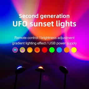 img 1 attached to 🌈 Enhance Your Home's Ambience with FlyonSea Sunset Lamp Projector: Rainbow Projection, Remote Control, 16 Color Changing, USB Connectivity, perfect for Photography, Selfies, and Room Decor!