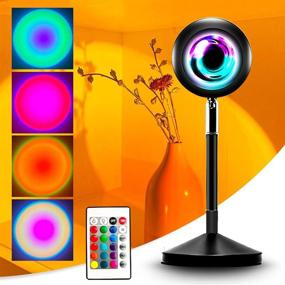 img 3 attached to 🌈 Enhance Your Home's Ambience with FlyonSea Sunset Lamp Projector: Rainbow Projection, Remote Control, 16 Color Changing, USB Connectivity, perfect for Photography, Selfies, and Room Decor!