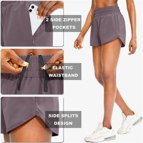 img 3 attached to 🏃 SANTINY Women's High Waisted Athletic Workout Gym Shorts with Phone Pockets and Liner – Perfect for Running