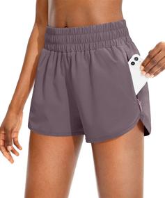 img 4 attached to 🏃 SANTINY Women's High Waisted Athletic Workout Gym Shorts with Phone Pockets and Liner – Perfect for Running