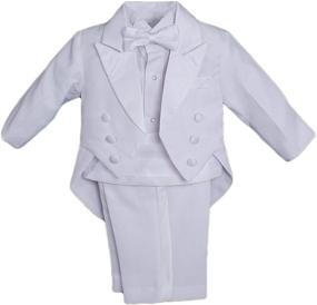 img 1 attached to 👶 White Poly Cotton 5 Piece Classic Tux Set with Tail for Baby Boys - Formal Attire