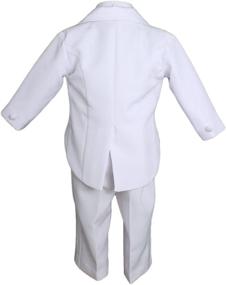 img 2 attached to 👶 White Poly Cotton 5 Piece Classic Tux Set with Tail for Baby Boys - Formal Attire