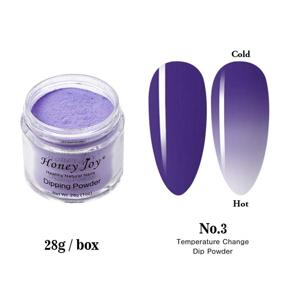 img 3 attached to 💅 28g/Box Purple and White Temperature Color Change Dip Powder Nails - Long-lasting Nail Solution - No UV Light Required - No.3