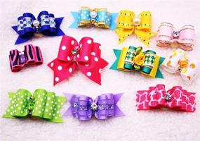 img 2 attached to 👑 Yagopet Dog Hair Bows: Stylish Rhinestone Crown Topknot Bows for Pet Grooming & Accessories