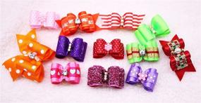 img 1 attached to 👑 Yagopet Dog Hair Bows: Stylish Rhinestone Crown Topknot Bows for Pet Grooming & Accessories