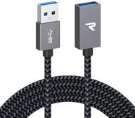 💻 usb 3.0 удлинительный кабель 6,5 фута - мужской к женскому удлинительному кабелю для usb клавиатуры, мыши, флеш-накопителя, жесткого диска - космический серый логотип