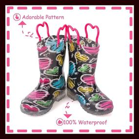 img 3 attached to 🌧️ Cute & Waterproof: OUTEE Printed Rain Boots for Toddlers & Kids!