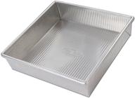 🍰 bake perfectly even square cakes with usa pan's bare aluminum cake pan logo